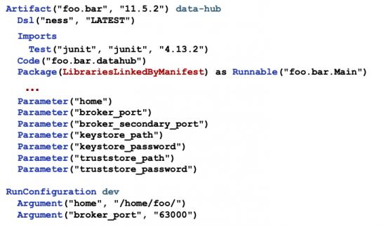 Configuration of datahub artifact